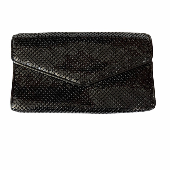 Vintage Whiting and Davis Black Mesh Clutch Purse - Picture 3 of 14
